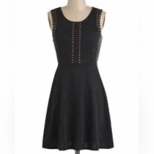 Monteau Black Studded Sleeveless Dress